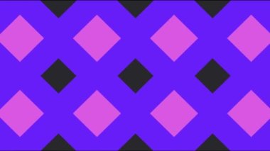 Canlandırılmış pembe ve koyu mavi renk hareket ediyor ve yanılsama kare şekiller yaratıyor.