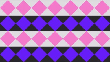 Canlandırılmış Pembe ve Mor renkli şekil değiştiren eşkenar dörtgen desen soyut arkaplan