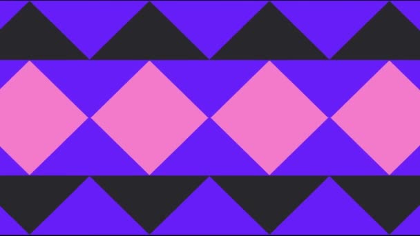 Κινούμενα Ροζ Και Μοβ Χρώμα Ρόμβος Πλακιδίων Μοτίβο Φόντο — Αρχείο Βίντεο