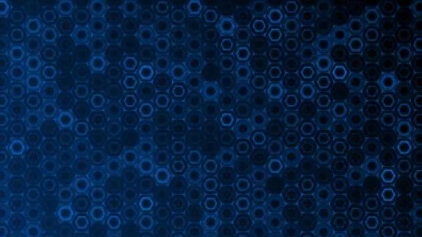 Κινούμενα Μπλε Χρώμα Εξαγωνικά Σχήματα Τεχνολογία Sci Φόντο — Αρχείο Βίντεο