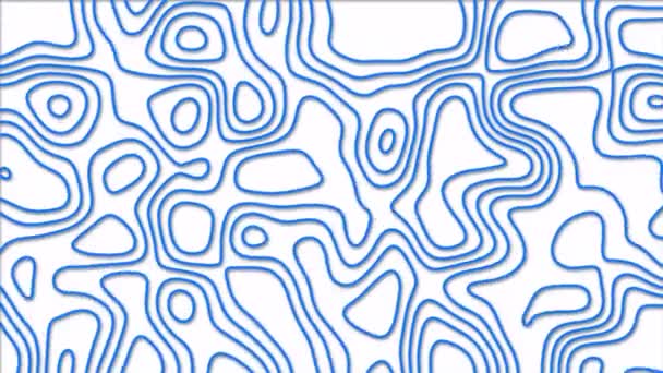 Animated Royal Blue Color Abstract Pattern Animation Morphing Line Topographic — Stock Video