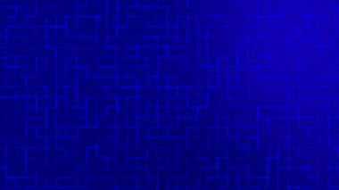 Canlandırılmış Koyu Mavi soyut geometrik şekiller teknoloji arka planı, şebeke dokusu teknoloji arka planı