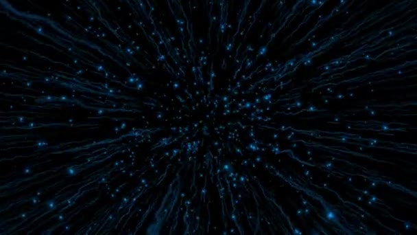 Animated Royal Blue Color Sparkling Glitter Particles Motion Background — Stock Video