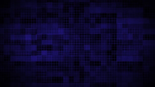 Animado Azul Escuro Abstrato Formas Geométricas Tecnologia Fundo Grade Textura — Vídeo de Stock