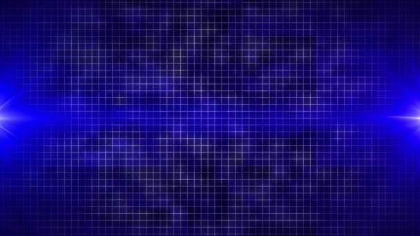 Animado Azul Escuro Abstrato Formas Geométricas Tecnologia Fundo Grade Textura — Vídeo de Stock