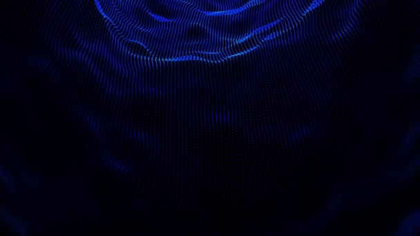 Animated Abstract Partícula Azul Acenando Textura Com Partículas Brilhantes Antecedentes — Vídeo de Stock