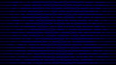 Siyah arkaplan üzerinde hareket eden canlandırılmış Soyut Mavi renkli yatay kıvrımlı çizgiler