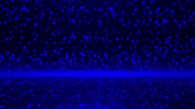 Canlandırılmış 3d Güzel Mavi sim parçacıkları siyah arkaplan üzerinde titreşen parçacıklar, basit parçacıklar