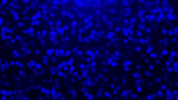 Animatie Prachtige Blauwe Glitter Deeltjes Vallen Flikkeren Deeltjes Blauwe Achtergrond — Stockvideo