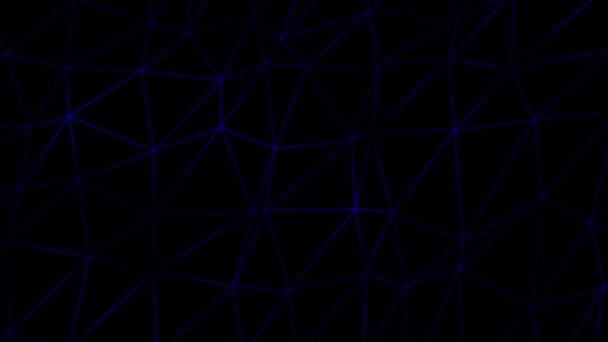 Animated Blue Polygon Mesh Abstracte Digitale Verbinding Bewegende Stippen Lijnen — Stockvideo