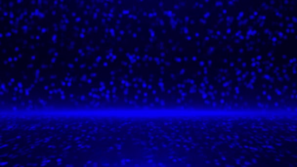Animado Hermosas Partículas Brillo Azul Que Caen Partículas Parpadeantes Sobre — Vídeo de stock