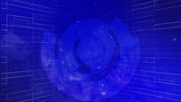 Geanimeerde Abstract Technologie Futuristische Concept Achtergrond Roterende Cirkel Concept Blauwe — Stockvideo