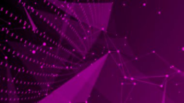 Animasyon pembe renk pleksus teknoloji arkaplanı
