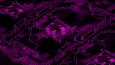 Canlandırılmış 3d pembe devre arkaplanı