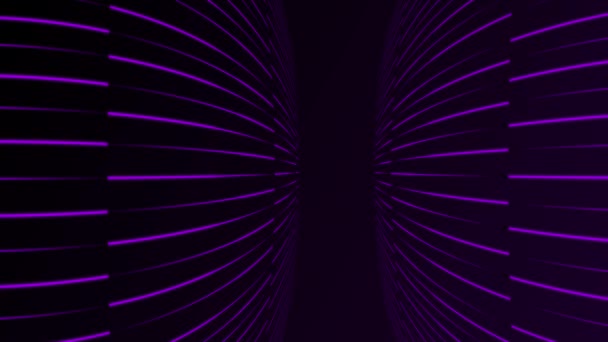 Animatie Paarse Kleur Naadloze Looping Gloeiende Lijnen Achtergrond — Stockvideo