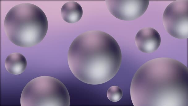 光沢のある真珠の勾配の背景を回転するアニメーションされた紫色 — ストック動画