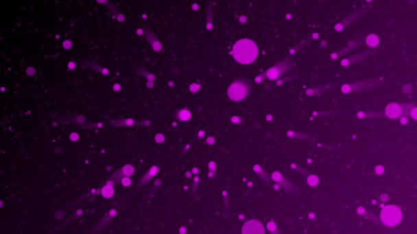 Κινούμενα Ροζ Σωματίδια Φόντο Ροζ Ακτίνες Φωτός — Αρχείο Βίντεο