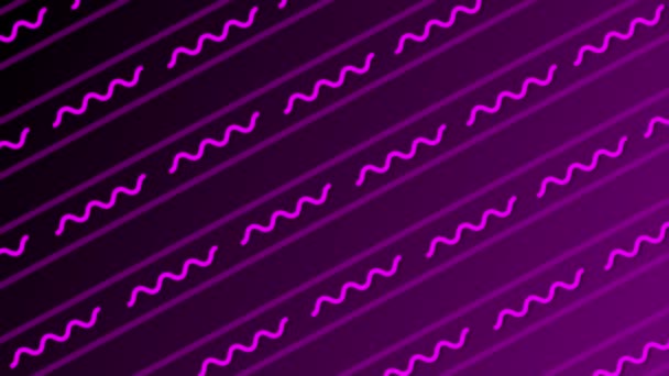 Animatie Roze Kleur Parallel Kronkelende Lijn Patroon Achtergrond — Stockvideo