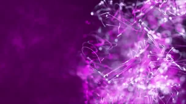 Κινούμενα Ροζ Εκρηγνυόμενα Σωματίδια Αφηρημένο Κυματιστό Φόντο Μοτίβο — Αρχείο Βίντεο