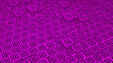 Canlandırılmış pembe renk 3d geometrik kare blok aşağı yukarı hareket ediyor
