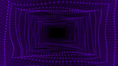 Canlandırılmış mor renk 3d dikdörtgen ağ oynatma efekti arka planı