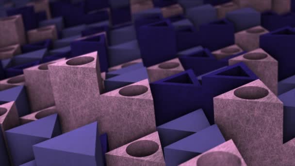 Canlandırılmış Çok Renkli Geometrik Üçgen Blok Aşağı Yukarı Hareket Ediyor — Stok video