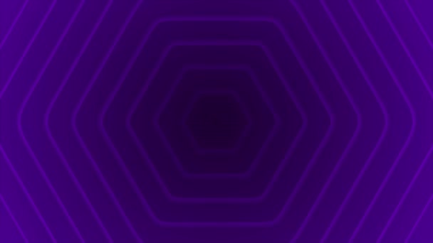 Forma Esagonale Colore Viola Animato Ripetendo Modello Semplice Sfondo — Video Stock