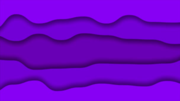 Animato Colore Viola Profondità Modello Riccio Strati Carta Taglio Sfondo — Video Stock