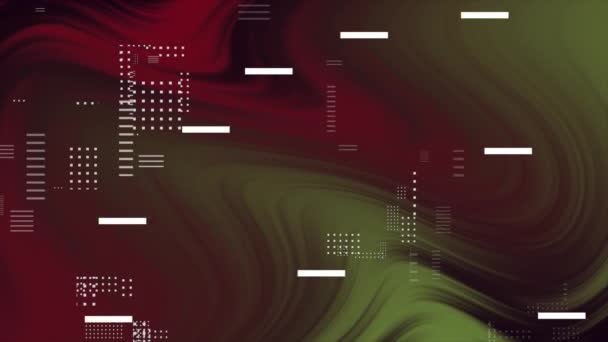 モーショングラフィック抽象形状のアニメーション赤と緑色の勾配背景 — ストック動画