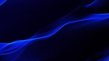 Canlandırılmış koyu mavi dalgalı desen arkaplanı