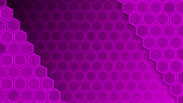 Color Rosa Animado Formas Hexagonales Fondo — Vídeo de stock