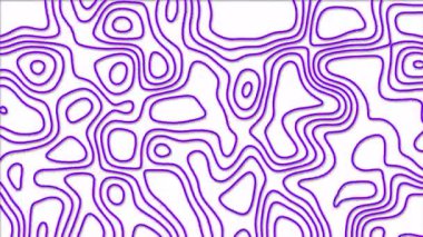 Animasyon mor renk soyut deseni ve şekil değiştirme çizgisi topografik harita olarak