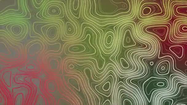 Анимационный Красочный Абстрактный Узор Анимацией Морфинга Виде Топографической Карты — стоковое видео