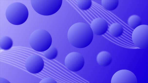 活动的深蓝色3D圆形球体 作为背景设计 — 图库视频影像