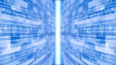 Animasyon Kraliyet mavisi soyut gelecek siber uzay teknolojisi arka planı. Bilim kurgu parçacıkları arkaplanı