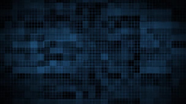 Animado Azul Escuro Royal Formas Geométricas Abstratas Tecnologia Fundo Grade — Vídeo de Stock