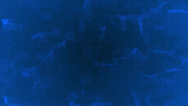 Animato Dark Royal Blu Astratto Forme Geometriche Tecnologia Sfondo Griglia — Video Stock