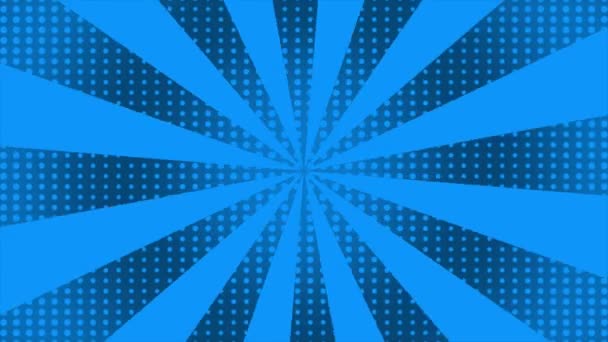 Анімований Сучасний Комічний Стиль Центрально Концентровані Лінії Обертаються Королівський Синій — стокове відео