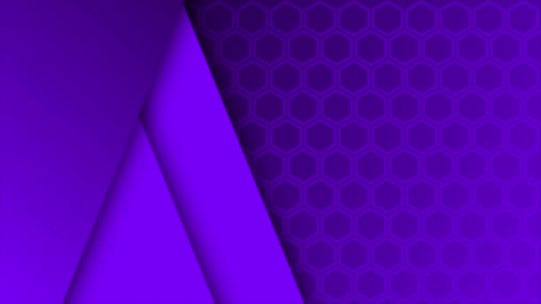 Colore Viola Animato Sfondo Modello Esagonale — Video Stock