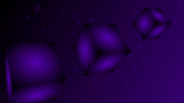 Анімований Фіолетовий Колір Обертається Куб Фон — стокове відео