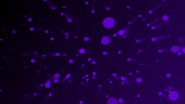 Particules Violettes Animées Avec Fond Rayons Lumineux Violets — Video