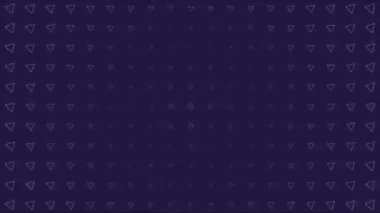 Dairesel şablon arka planında hareket eden mor rengin farklı geometrik şekilleri