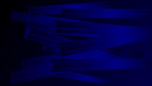 Κινούμενα Μπλε Χρώμα Εξαγωνικό Ραβδί Φόντο — Αρχείο Βίντεο