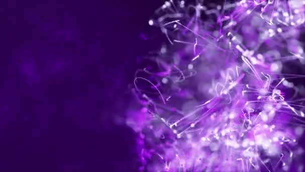 Κινούμενα Μωβ Εκρηγνυόμενα Σωματίδια Αφηρημένο Κυματιστό Φόντο Μοτίβο — Αρχείο Βίντεο