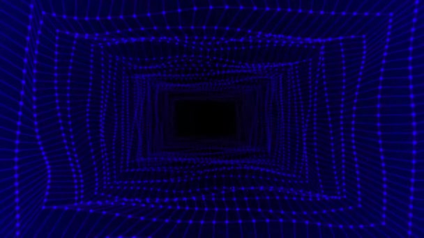 Animatie Blauwe Kleur Rechthoekige Mesh Wiebelen Effect Achtergrond — Stockvideo