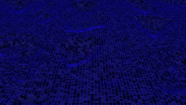 Animatie Blauwe Kleur Topografie Wireframe Mesh Animatie Achtergrond — Stockvideo