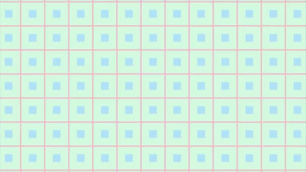 Animierte Mehrfarbig Wiederholte Quadratische Form Schafft Illusionsmuster Hintergrund — Stockvideo