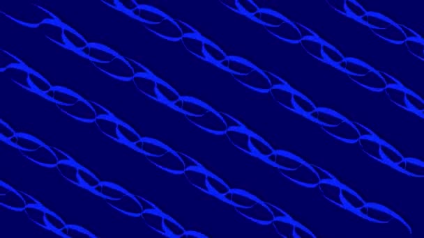 动画蓝色金属链状移动线条背景 — 图库视频影像