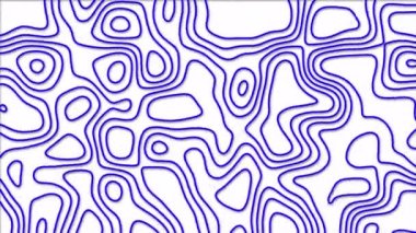 Şekil değiştiren çizginin topografik harita olarak canlandırılmış mavi renk soyut deseni