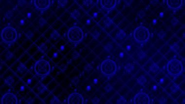 Canlandırılmış Mavi renk titreşen dairesel şekil dijital soyut arkaplan
